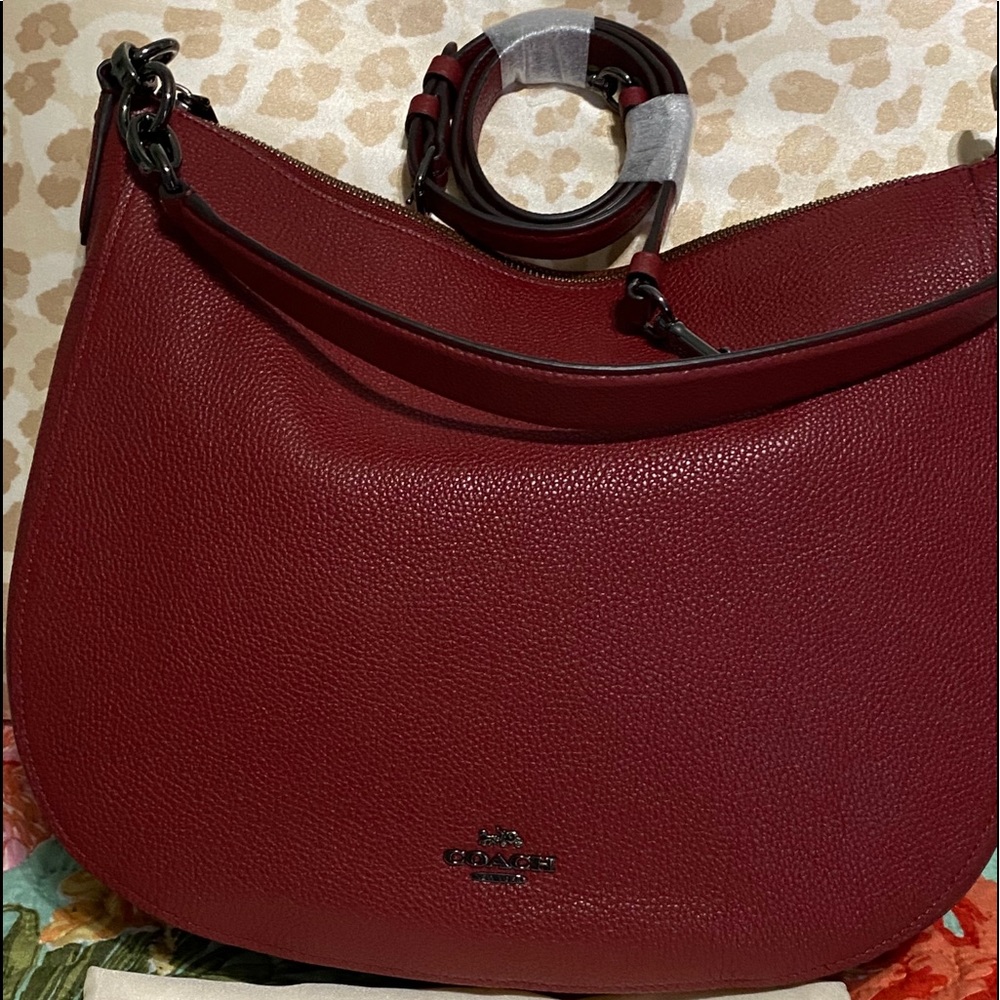 Coach Chelsea Hobo Dark Cherry New